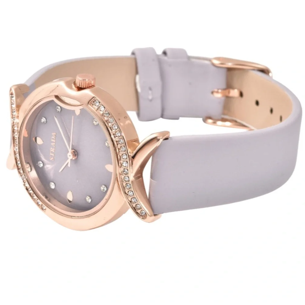 Purple Watch with White Austrian Crystals